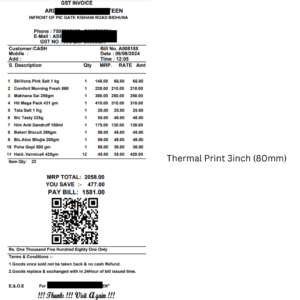 SFT114 Thermal Bill Format With QR Code